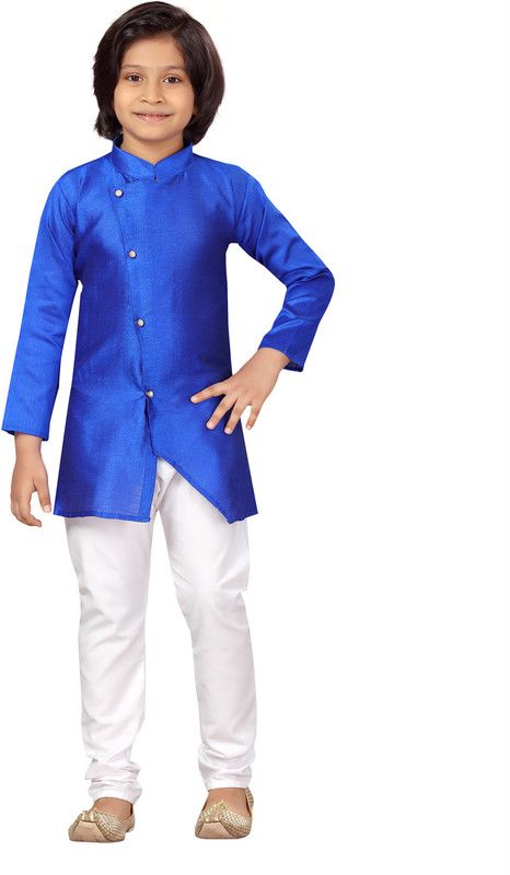 Boys Pure Silk Kurta and Pyjama Set  (Pack of 1)