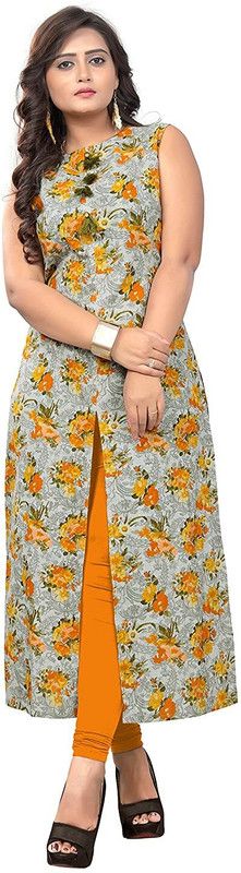 Women Printed Acrylic Blend A-line Kurta  (Multicolor)