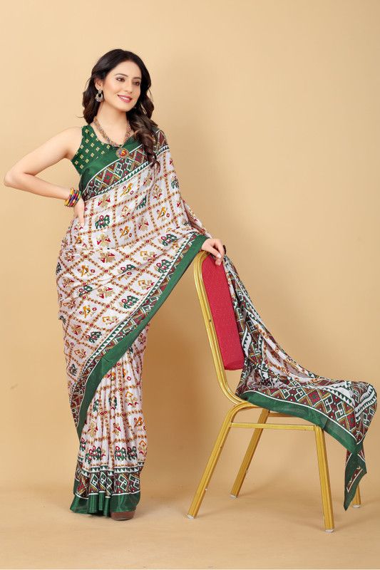 Printed Fashion Cotton Silk Saree  (Multicolor)