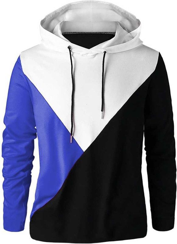 Men Colorblock Hooded Neck Cotton Blend Purple T-Shirt