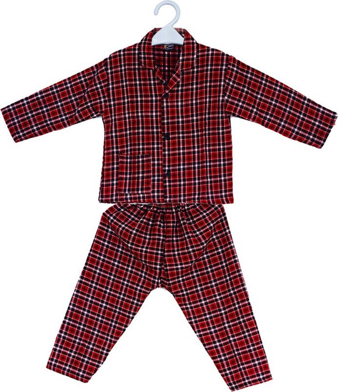 Baby Boys & Baby Girls Checkered Pure Wool Kids Nightwear  (Multicolor Pack of 1)