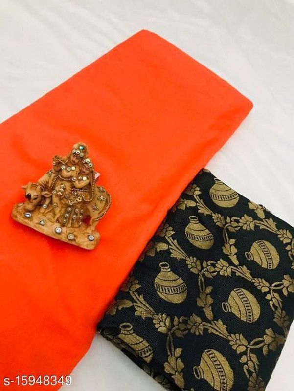 Fashion Art Silk Saree  (Black, Red)