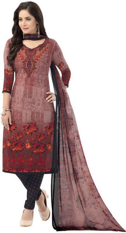 Unstitched Chiffon Salwar Suit Material Floral Print