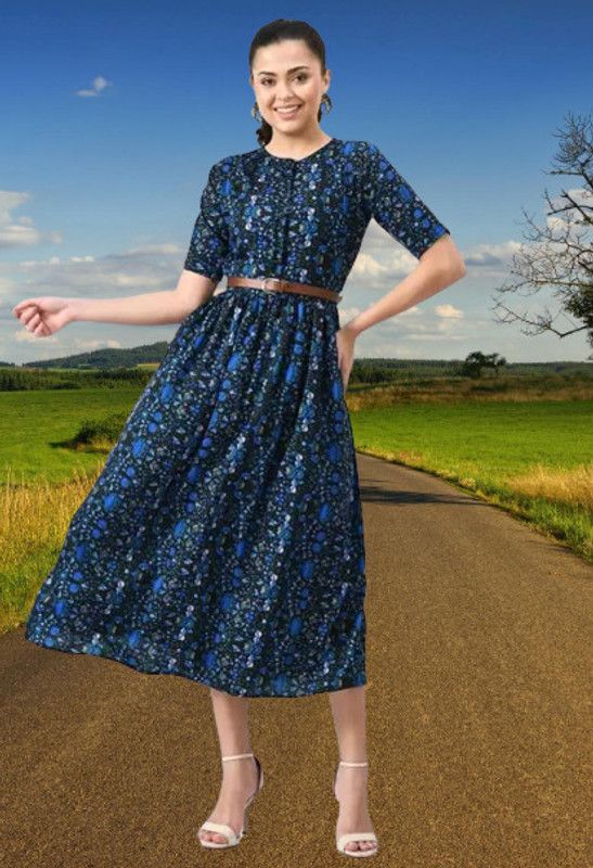 Women Layered Blue Dress
