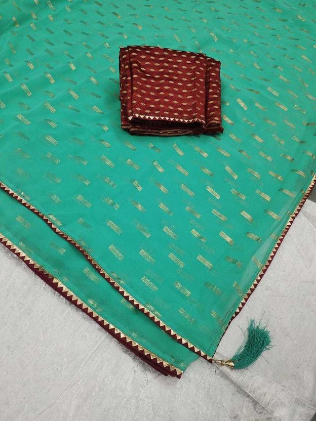 Embroidered Daily Wear Georgette Saree  (Green)