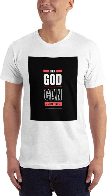 WT-054-S Men Graphic Print Round Neck Cotton Blend White T-Shirt