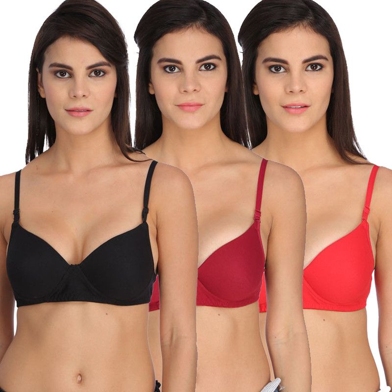 Tipsy Women's Push-up T-Shirt Bra Women Push-up Lightly Padded Bra  (Multicolor)