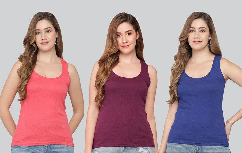 Women Purple, Black, Orange Tank Top/Vest