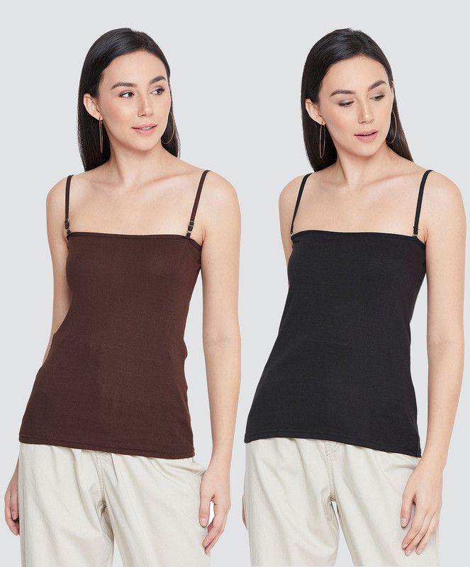 Women Brown, Black Camisole