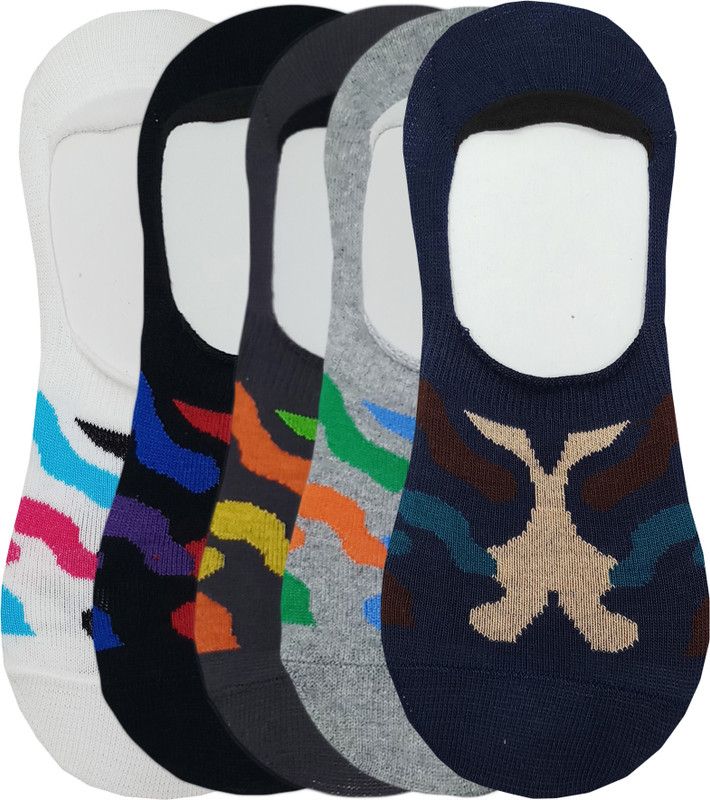 Men & Women Graphic Print Peds/Footie/No-Show  (Pack of 5)