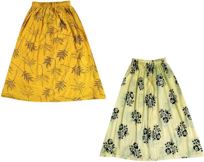 Girls Printed Flared Multicolor Skirt