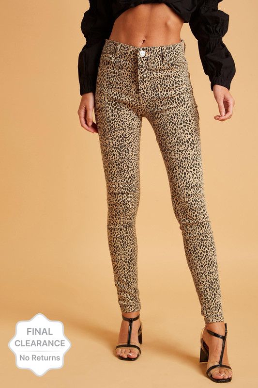 Women Skinny Fit Khaki Cotton Blend Trousers