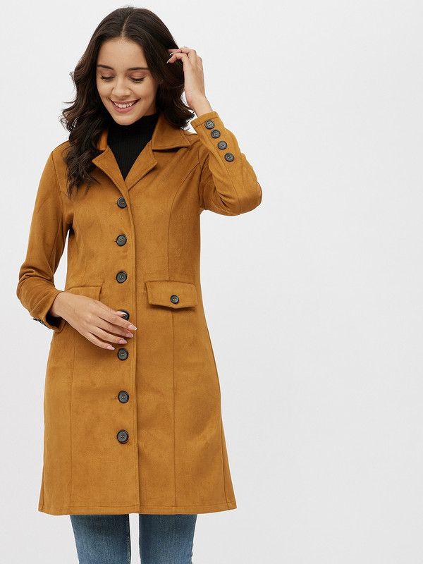 GR4211-TAN Women Solid Casual Jacket