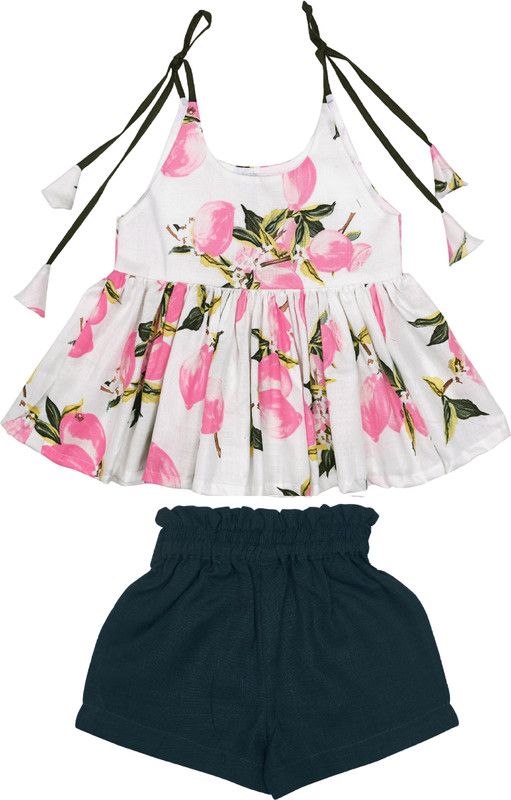 Baby Girls Cotton Blend Top and Skirt Set  (Pack of 1)