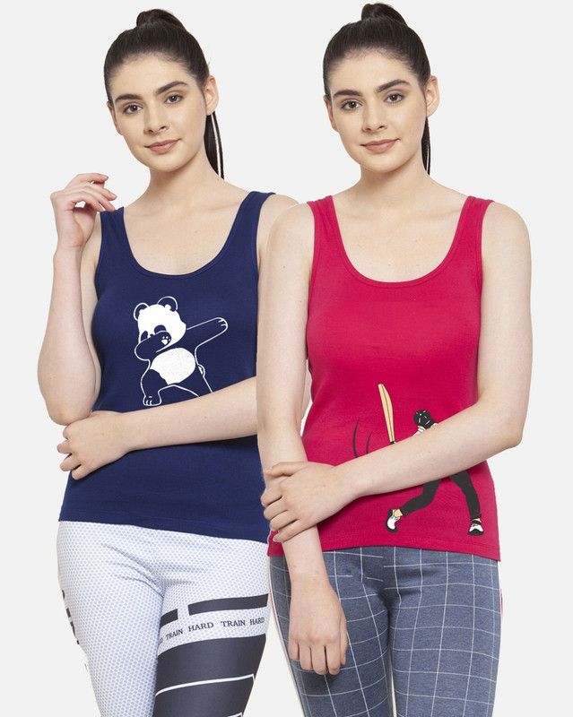 Women Pink, Dark Blue Camisole