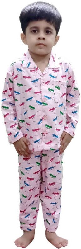 Boys & Girls Co-ords Pink Printed