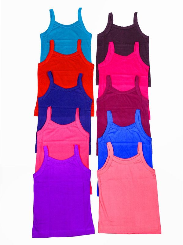 Camisole For Girls  (Multicolor, Pack of 10)
