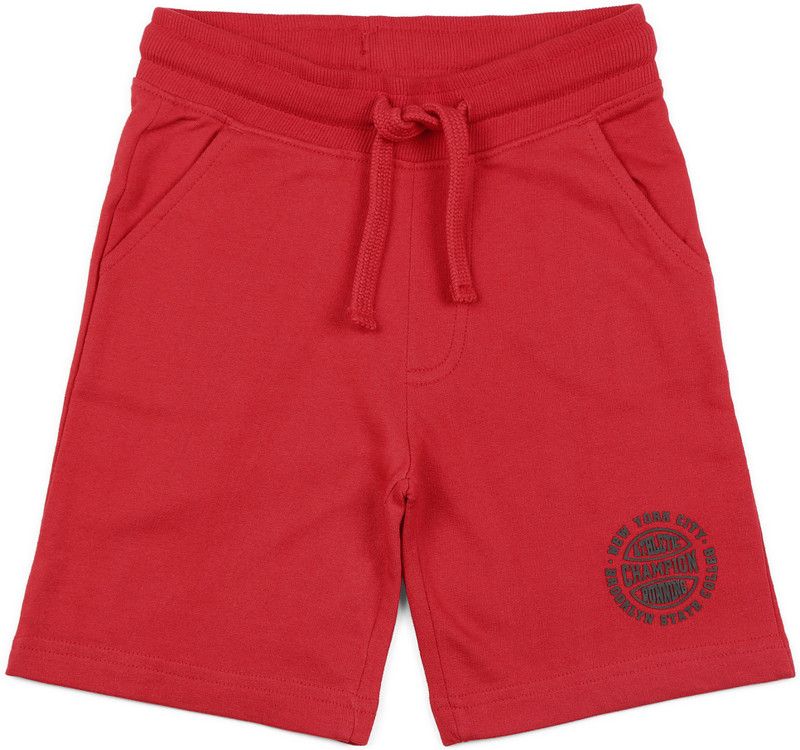 Short For Boys Casual Self Design Cotton Blend  (Red, Pack of 1)