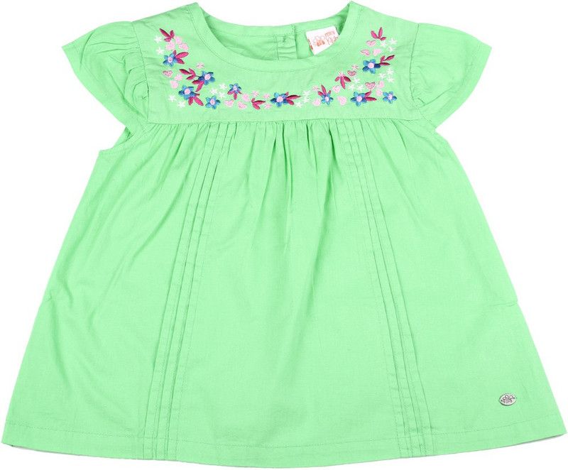 Girls Casual Top  (Light Green, Pack of 1)