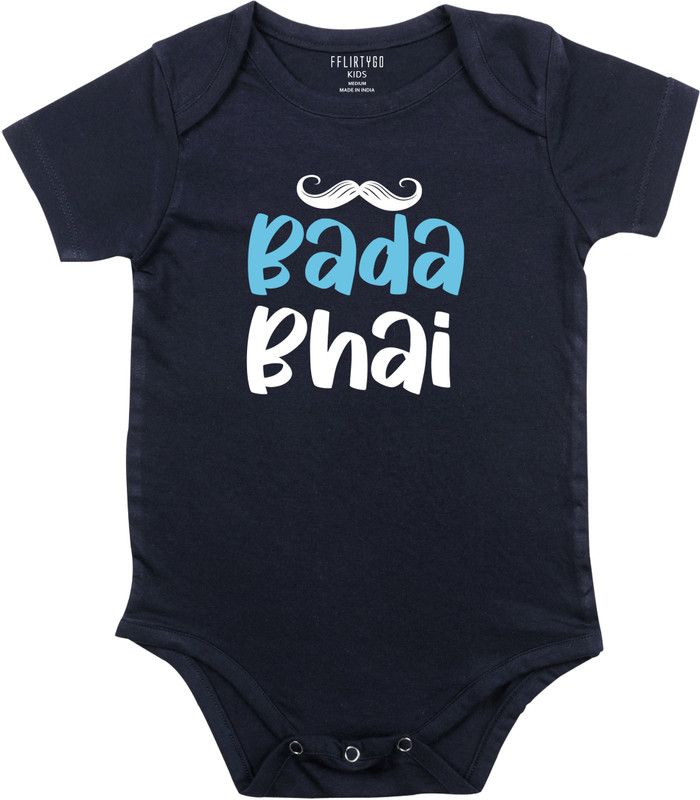 Romper For Baby Boys & Baby Girls Casual Printed Cotton Blend  (Dark Blue, Pack of 1)