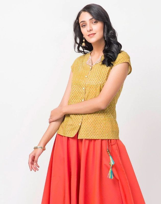 Casual Cap Sleeves Printed Women Green Top