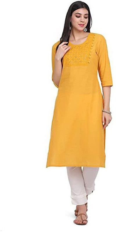 Women Bandhani Art Silk Asymmetric Kurta  (Yellow)