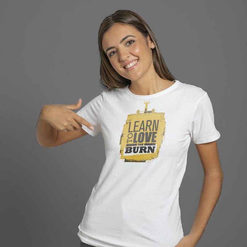 100% Cotton Round Neck Half Sleeves T-shirt for Women. (Gym_007) Women Printed Round Neck Cotton Blend White T-Shirt