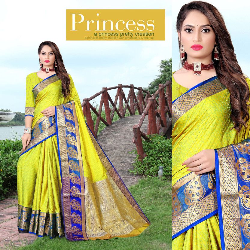 Embellished Banarasi Art Silk Saree  (Multicolor)