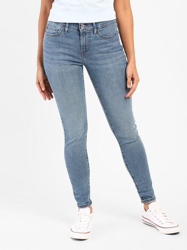 710 Women Super Skinny Mid Rise Blue Jeans
