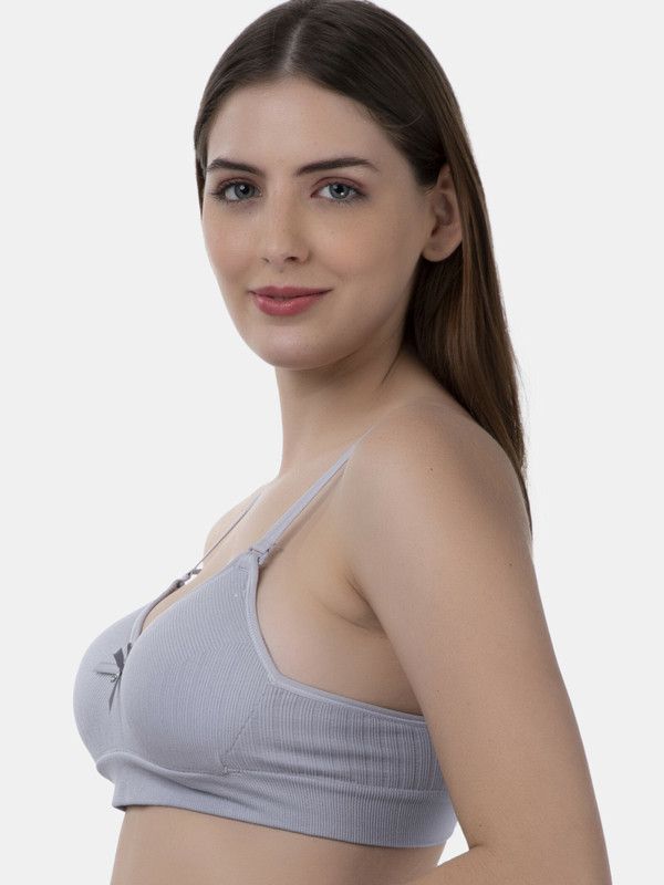 Women Plunge Lightly Padded Bra  (Grey)