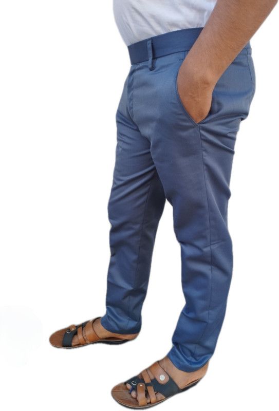 Pack of 3 Men Slim Fit Khaki Cotton Blend Trousers