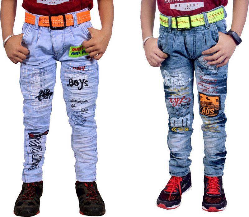 Regular Boys Multicolor Jeans  (Pack of 2)