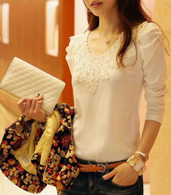 Party Embossed, Embroidered Women White Top
