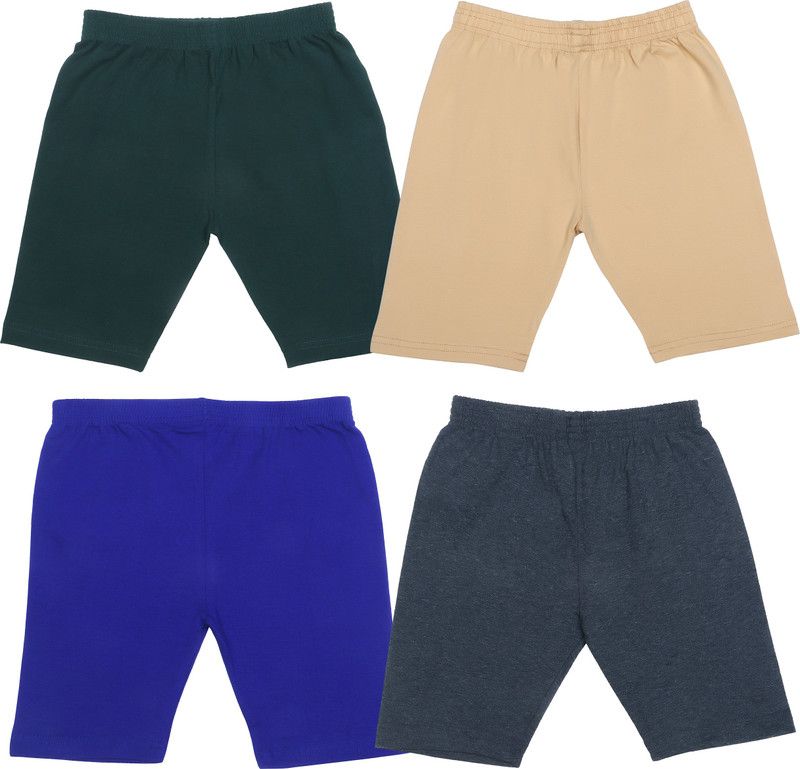 Short For Boys & Girls Casual Solid Cotton Lycra Blend  (Multicolor, Pack of 4)