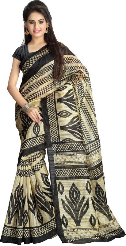 Daily Wear Tussar Silk Saree  (Black)