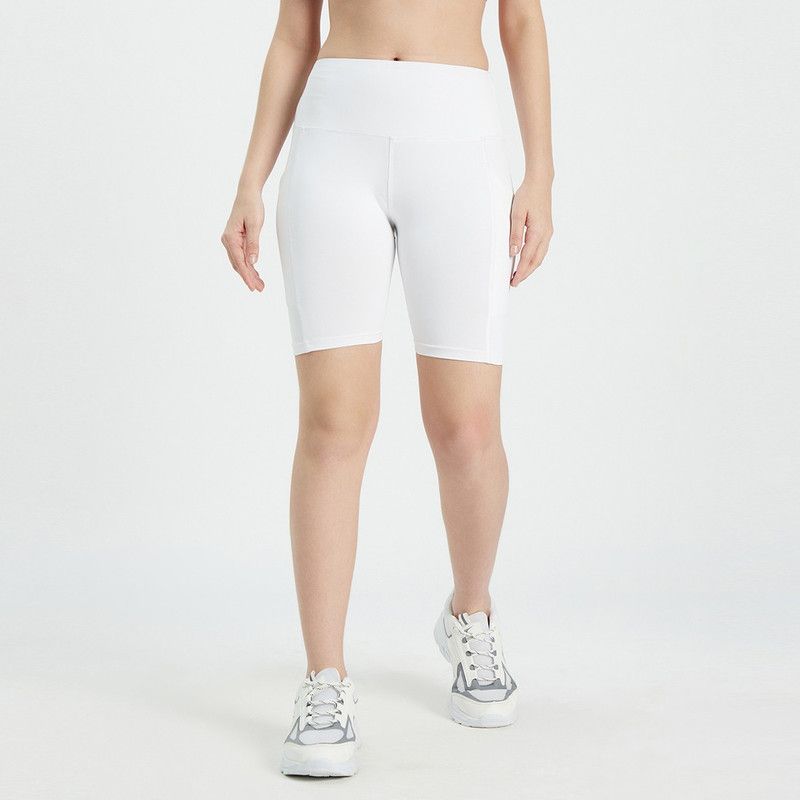 Solid Women White Sports Shorts