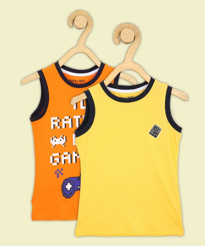 Vest For Boys Pure Cotton  (Multicolor, Pack of 2)