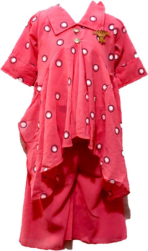 Baby Girls Party(Festive) Top Pant  (Red)
