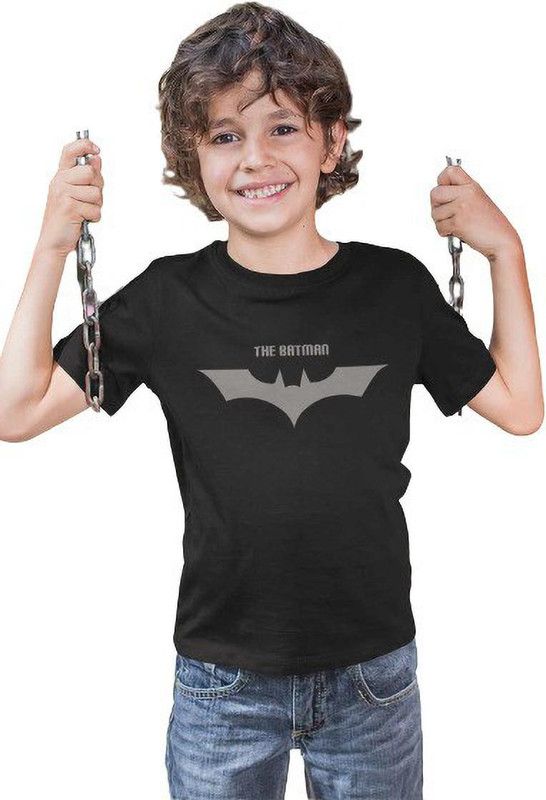 Baby Boys & Baby Girls Cartoon/Superhero Pure Cotton T Shirt  (Black, Pack of 1)