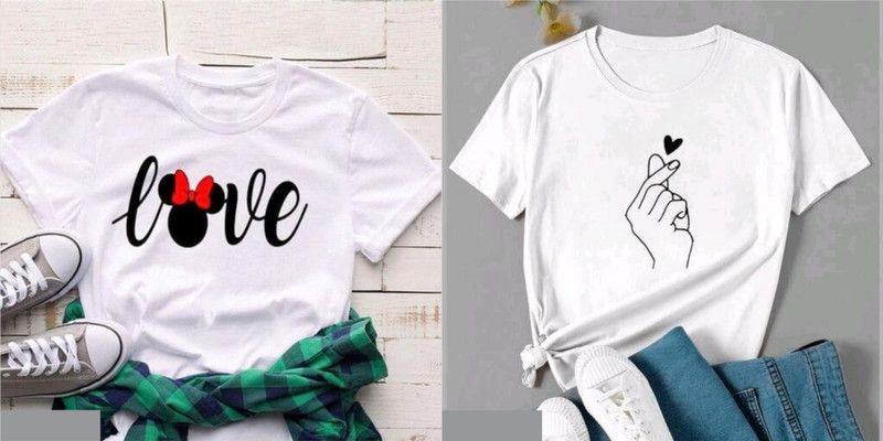 Printed Women White T-Shirt  (Pack of 2)
