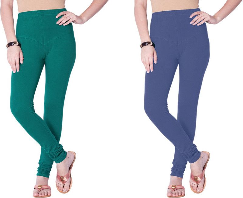 SP Weella Churidar Western Wear Legging  (Green, Blue, Solid)