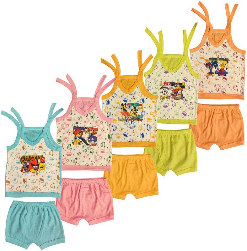 Baby Boys & Baby Girls Angry Birds Casual Vest Shorts  (Multicolor)