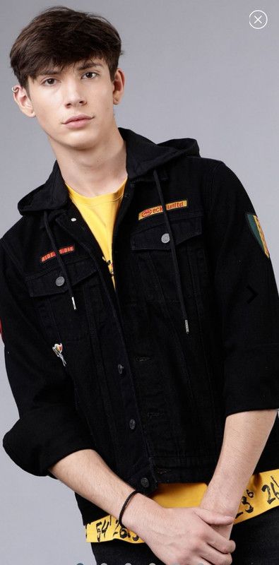 Men Applique Denim Jacket