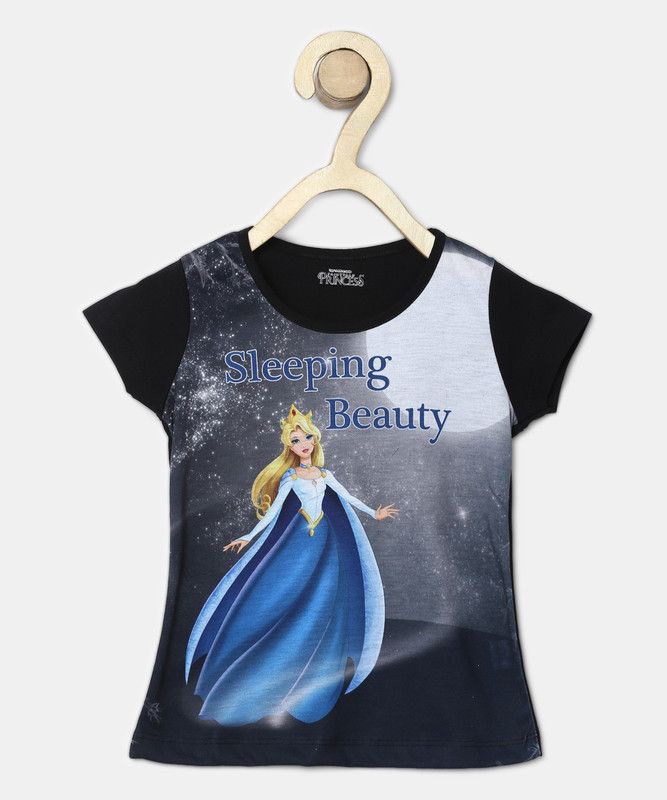 Disney Princess Girls Casual Cotton Blend Top  (Multicolor, Pack of 1)