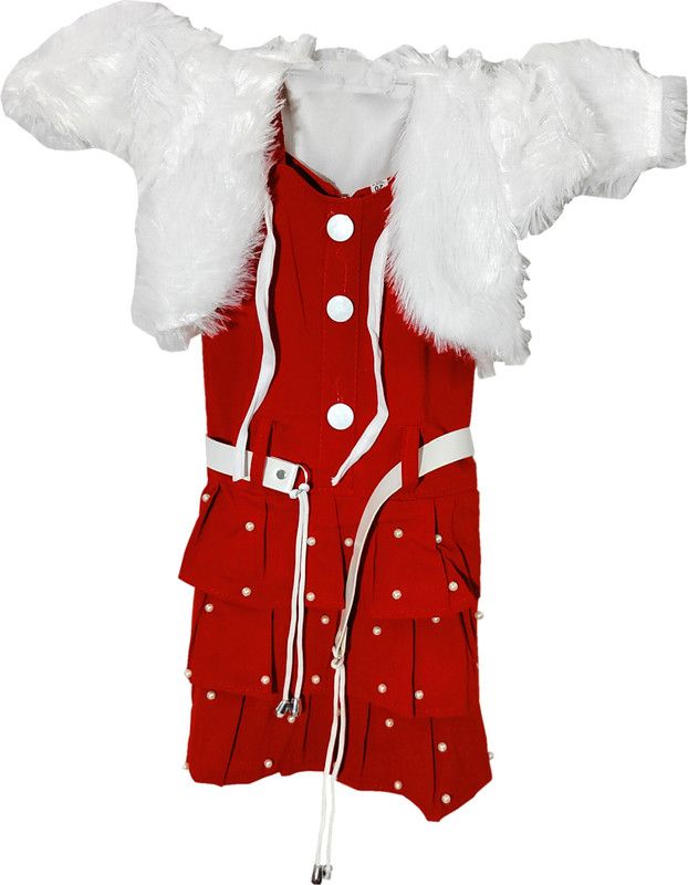 Baby Girls Party(Festive) Dungaree and Romper Jacket  (Red)