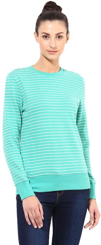 Women Full Sleeve Striped Sweatshirt