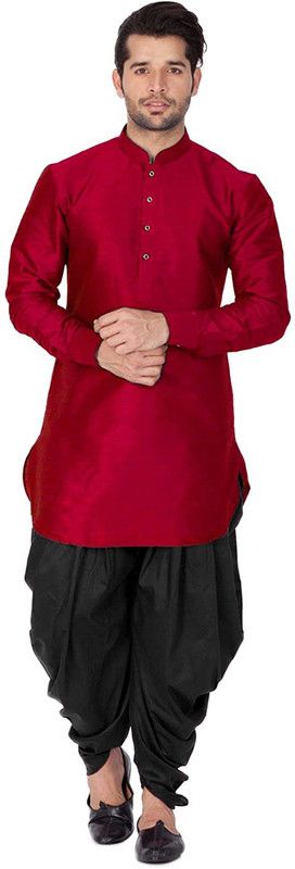 Men Kurta and Dhoti Pant Set Art Silk