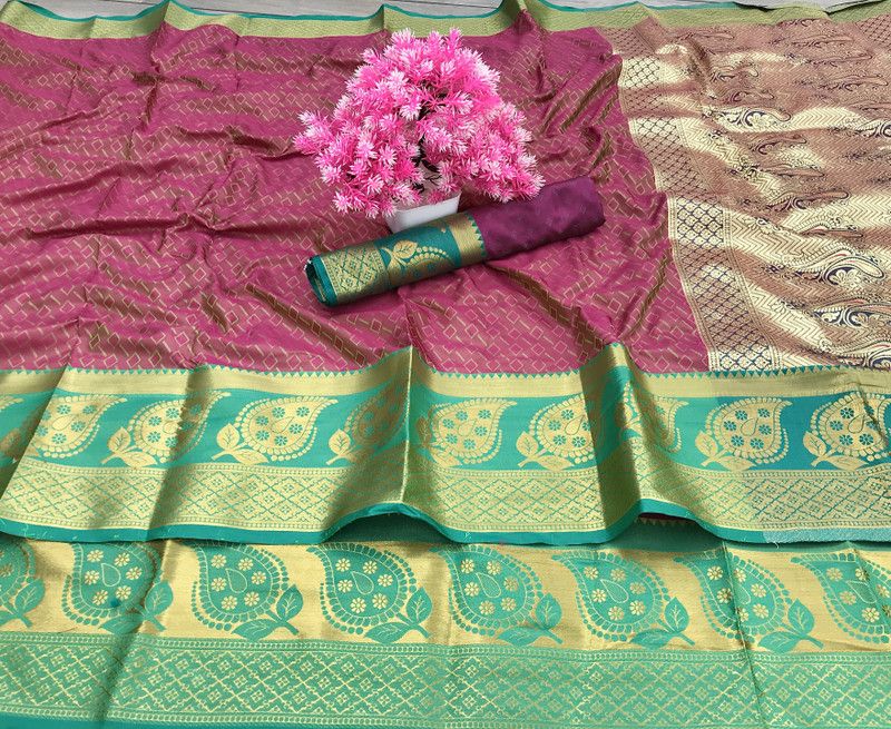 Embellished Banarasi Art Silk Saree  (Maroon)