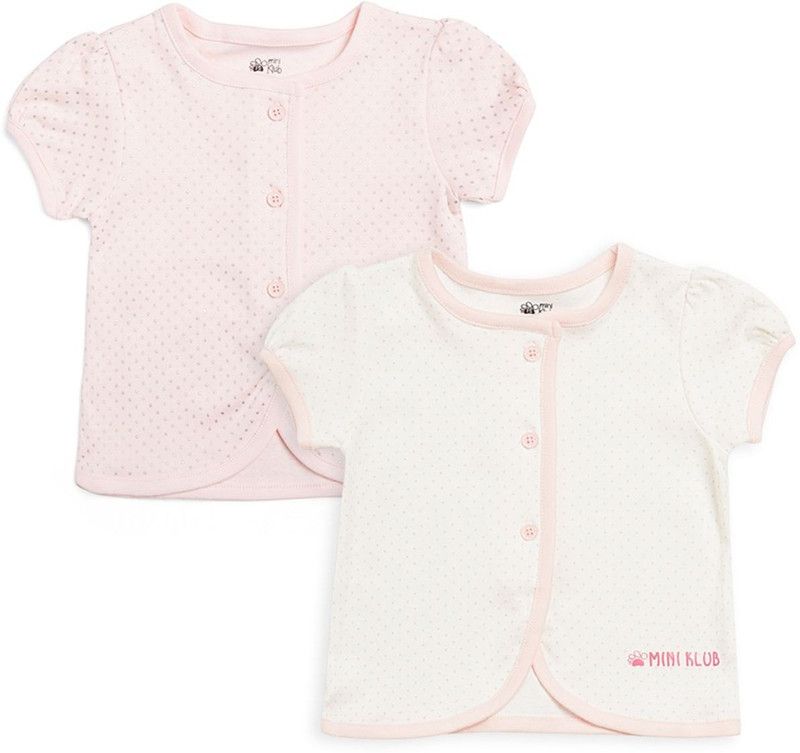 Baby Girls Cotton Blend A-line Top  (Pink, Pack of 2)