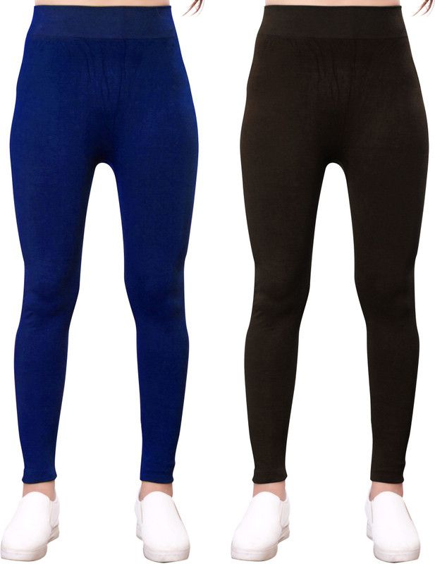Ziya Ankle Length Western Wear Legging  (Dark Blue, Brown, Solid)